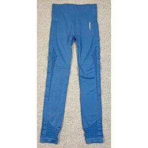 Gymshark Leggings Dry Women's Size XS Blue Logo High Waistband Yoga Workout